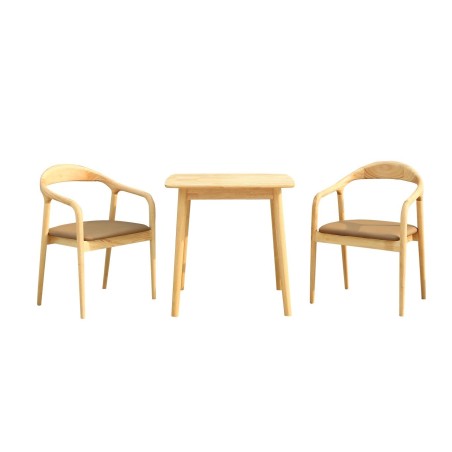 Mesa TRANSILVANIA, madera natural, 75 x 75 cms-3