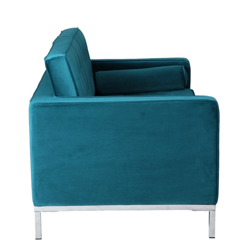 Sofá ARLES, 2 plazas, tejido velvet turquesa-3