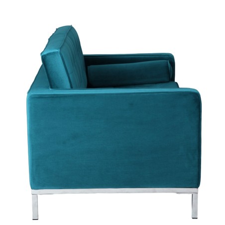 Sofá ARLES, 2 plazas, tejido velvet turquesa-3