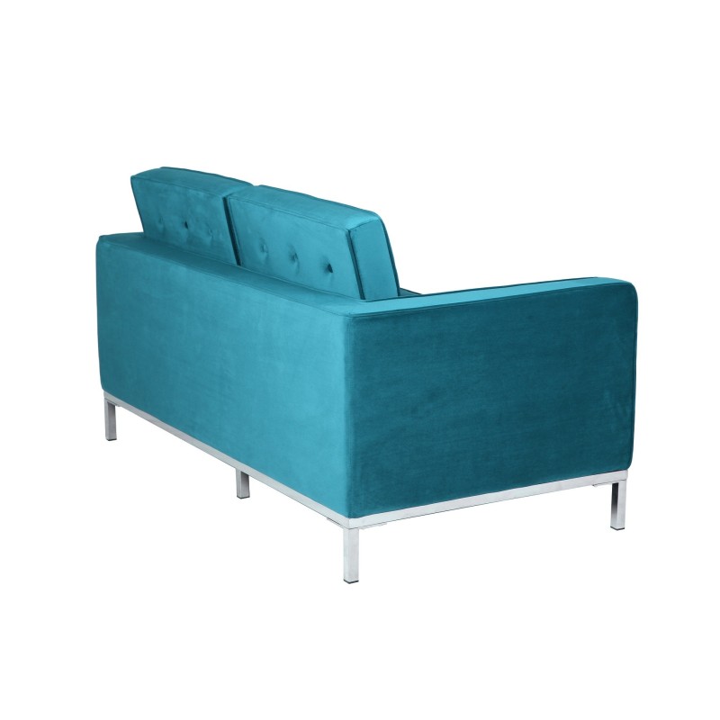 Sofá ARLES, 2 plazas, tejido velvet turquesa-4