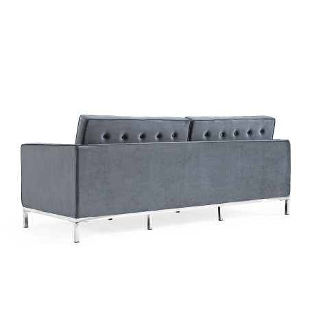 Sofá ARLES, 3 plazas, tejido velvet gris-1