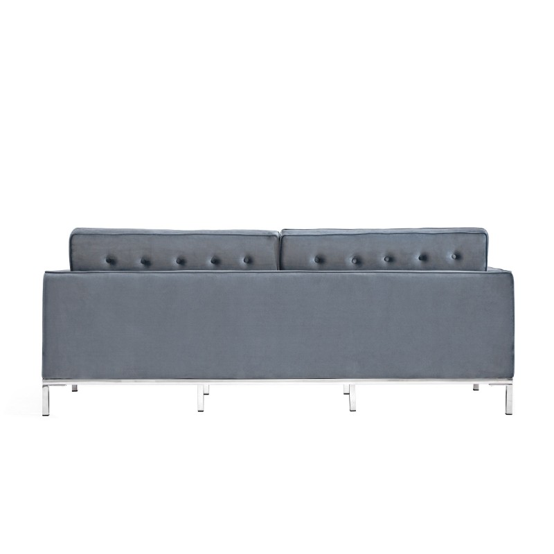 Sofá ARLES, 3 plazas, tejido velvet gris-2