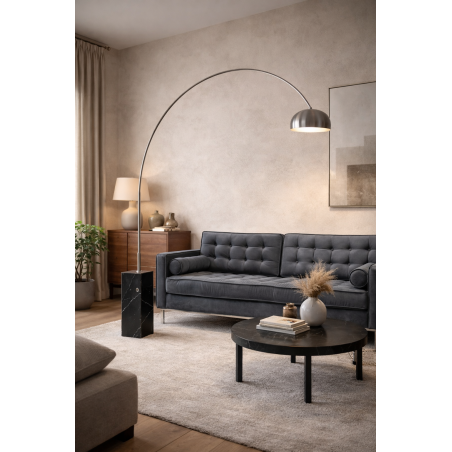 Sofá ARLES, 3 plazas, tejido velvet gris-7