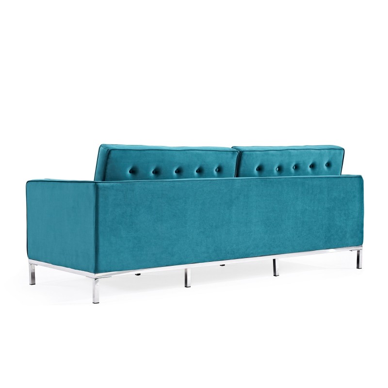 Sofá ARLES, 3 plazas, tejido velvet turquesa-1