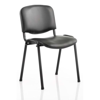 Silla NIZA NEW, chasis epoxi negro, similpiel naples negra