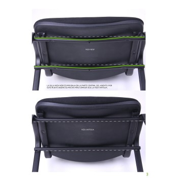 Silla NIZA NEW, chasis epoxi negro, similpiel naples negra 2