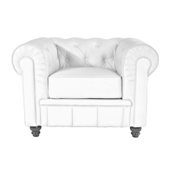 Sillón CHESTER NEW, similpiel blanca 2