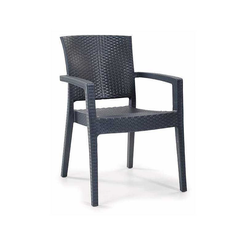 Sillón LIDO, apilable, polipropileno antracita