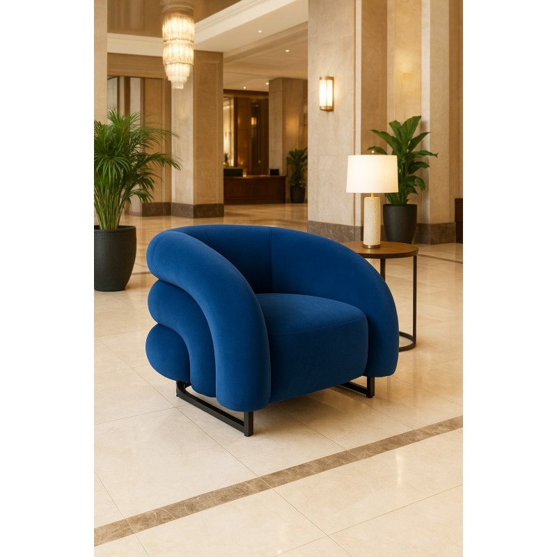Sillón KARLOVY, tapizado velvet azul-3