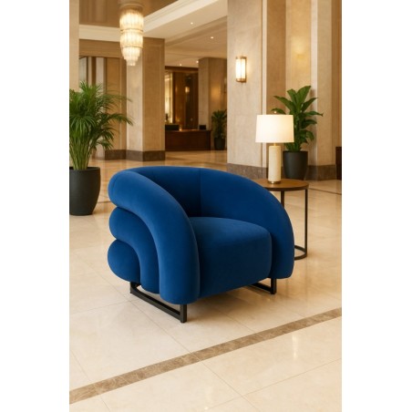 Sillón KARLOVY, tapizado velvet azul-3