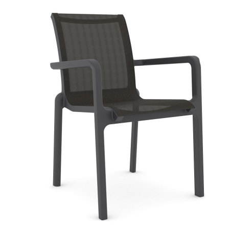 Sillón NEPTUNO, apilable, polipropileno y batyline antracita