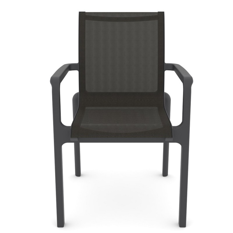 Sillón NEPTUNO, apilable, polipropileno y batyline antracita-1