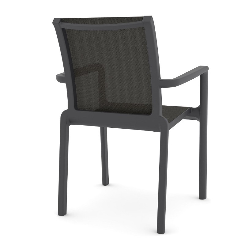 Sillón NEPTUNO, apilable, polipropileno y batyline antracita-2
