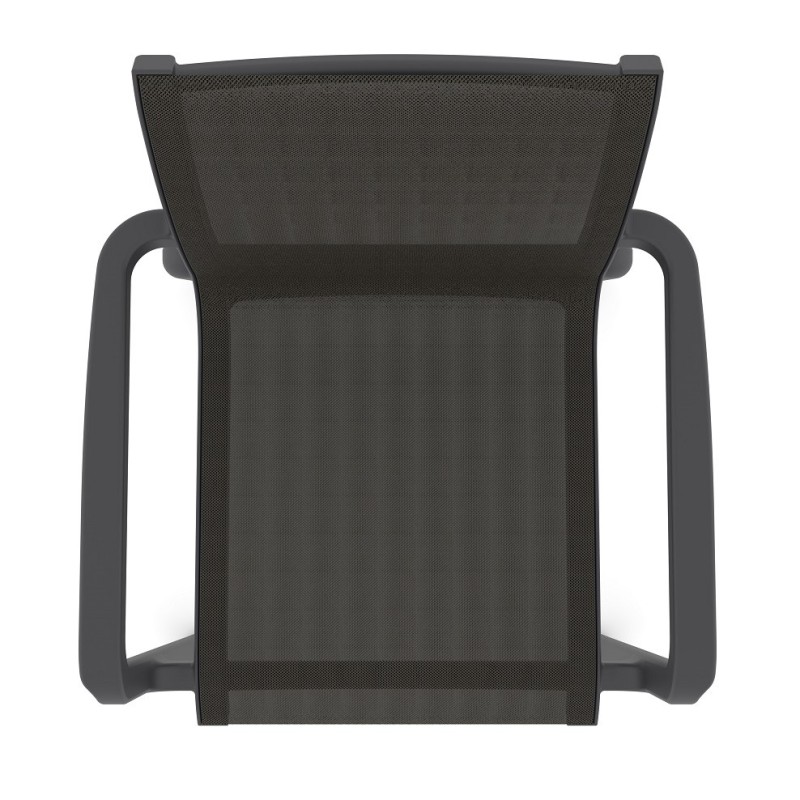 Sillón NEPTUNO, apilable, polipropileno y batyline antracita-3