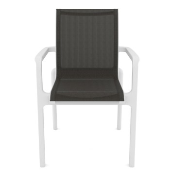 Sillón NEPTUNO, apilable, polipropileno blanco, batyline antracita 2