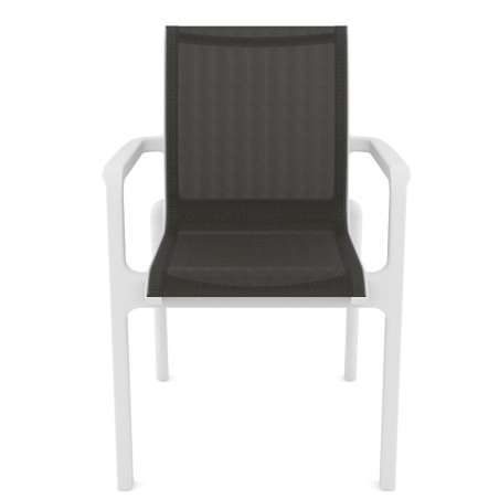 Sillón NEPTUNO, apilable, polipropileno blanco, batyline antracita-0