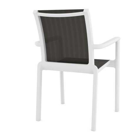Sillón NEPTUNO, apilable, polipropileno blanco, batyline antracita-1