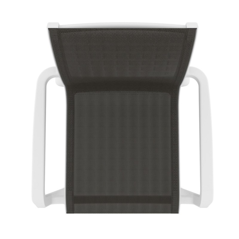 Sillón NEPTUNO, apilable, polipropileno blanco, batyline antracita-2