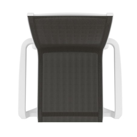 Sillón NEPTUNO, apilable, polipropileno blanco, batyline antracita-2