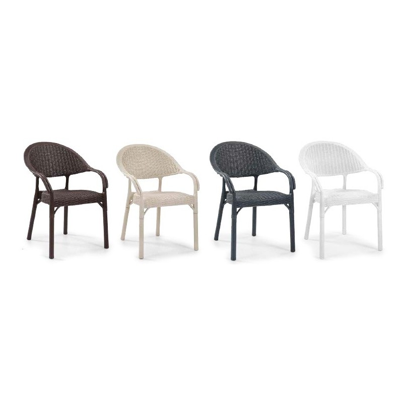 Sillón TORREMOLINOS, apilable, patas metálicas, polipropileno antracita-0