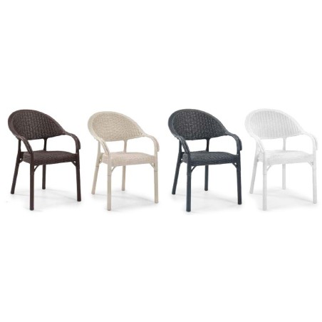 Sillón TORREMOLINOS, apilable, patas metálicas, polipropileno antracita-0