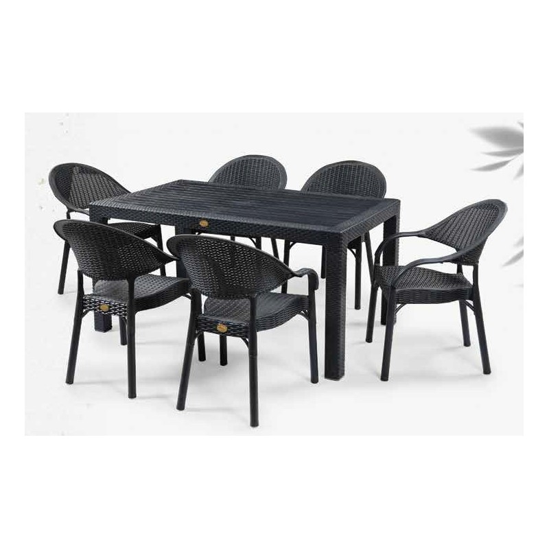 Sillón TORREMOLINOS, apilable, patas metálicas, polipropileno antracita-1