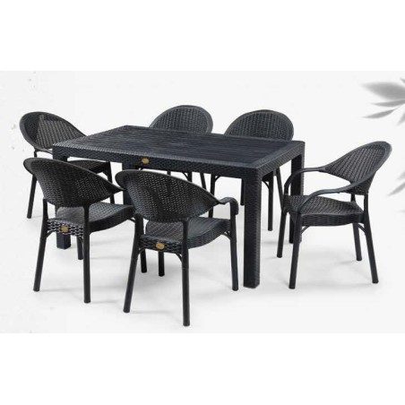 Sillón TORREMOLINOS, apilable, patas metálicas, polipropileno antracita-1