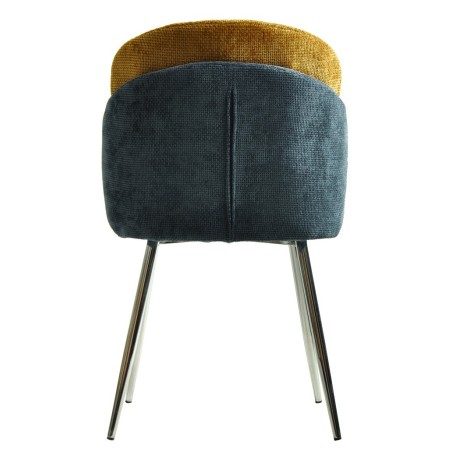 Silla DRESDE, cromada, tapizada chenilla azul y amarillo-3
