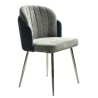 Silla DRESDE, cromada, tapizada chenilla azul y gris claro