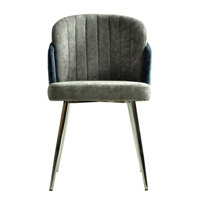 Silla DRESDE, cromada, tapizada chenilla azul y gris claro-0
