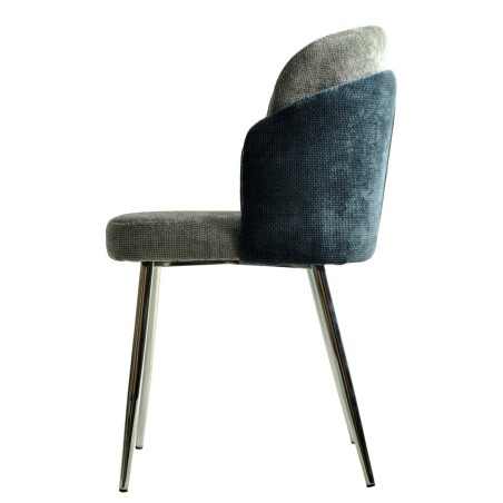 Silla DRESDE, cromada, tapizada chenilla azul y gris claro-1