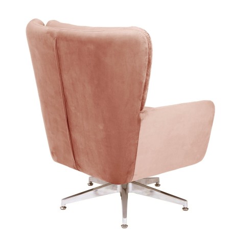 Sillón BÉCQUER, giratorio, regulable, tapizado velvet rosa-2