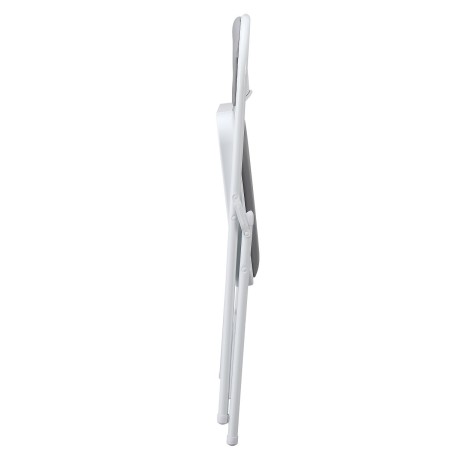 Silla SMART, plegable, metal, epoxi blanco, vinilo gris claro-3