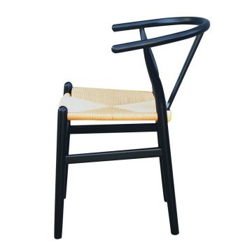 Silla WISH, madera de haya, negro, fibra trenzada 2