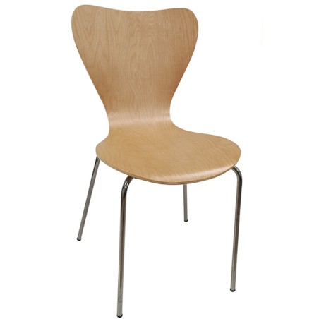 Silla JACOBO, apilable, cromada, acabado natural-0