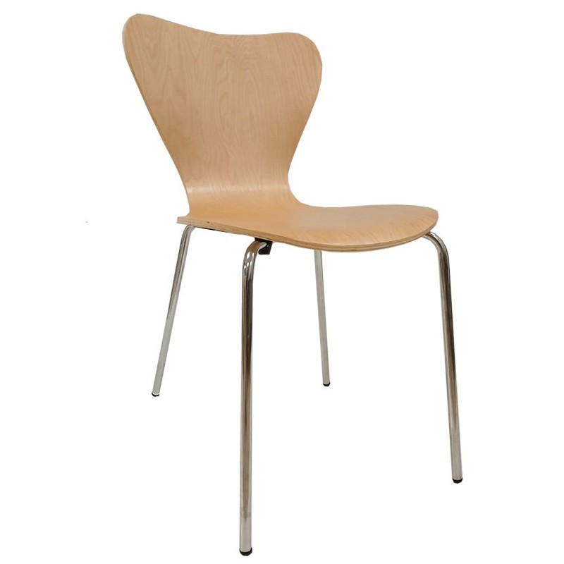 Silla JACOBO, apilable, cromada, acabado natural-1