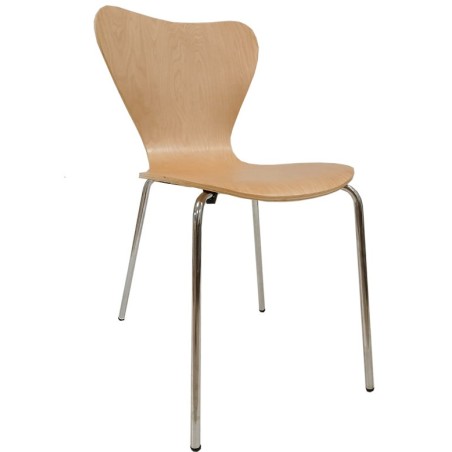 Silla JACOBO, apilable, cromada, acabado natural-1