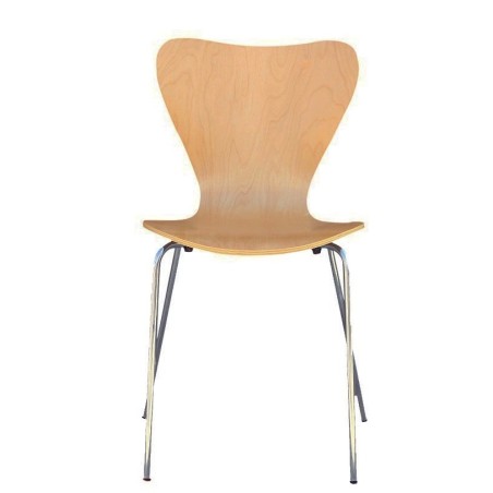 Silla JACOBO, apilable, cromada, acabado natural-2