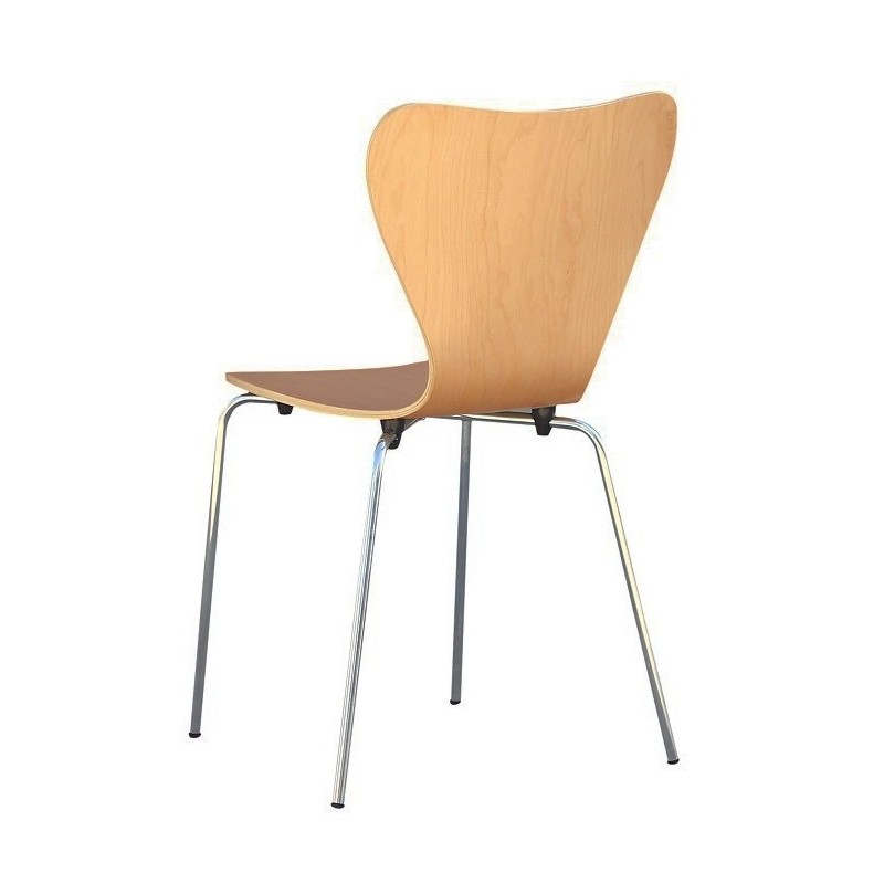 Silla JACOBO, apilable, cromada, acabado natural-3