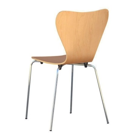 Silla JACOBO, apilable, cromada, acabado natural-3