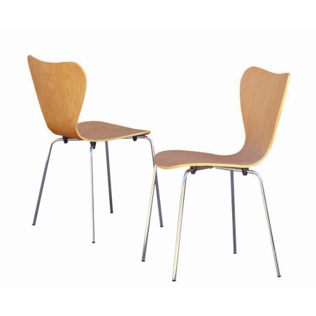 Silla JACOBO, apilable, cromada, acabado natural-4