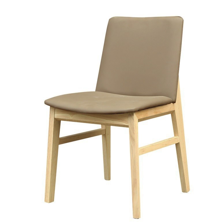 Silla ALPES, madera de haya, natural, similpiel marrón