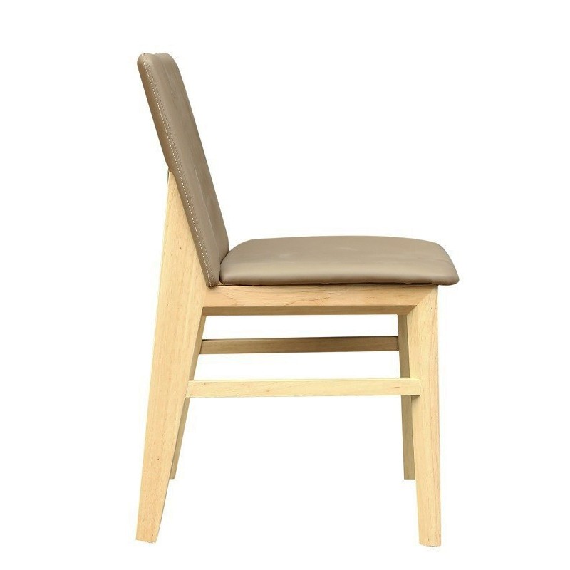 Silla ALPES, madera de haya, natural, similpiel marrón-1