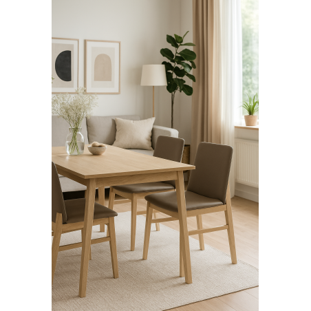 Silla ALPES, madera de haya, natural, similpiel marrón-2