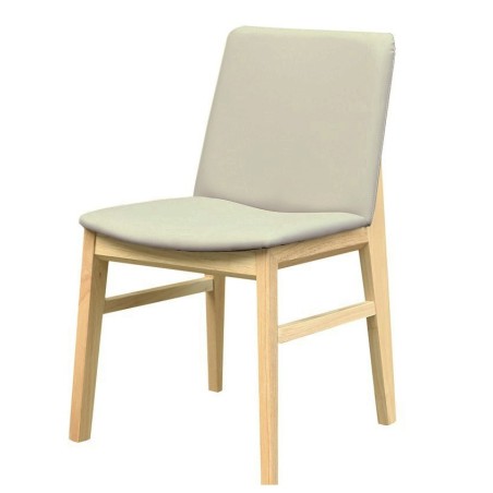 Silla ALPES, madera de haya, natural, similpiel gris