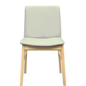 Silla ALPES, madera de haya, natural, similpiel gris 2