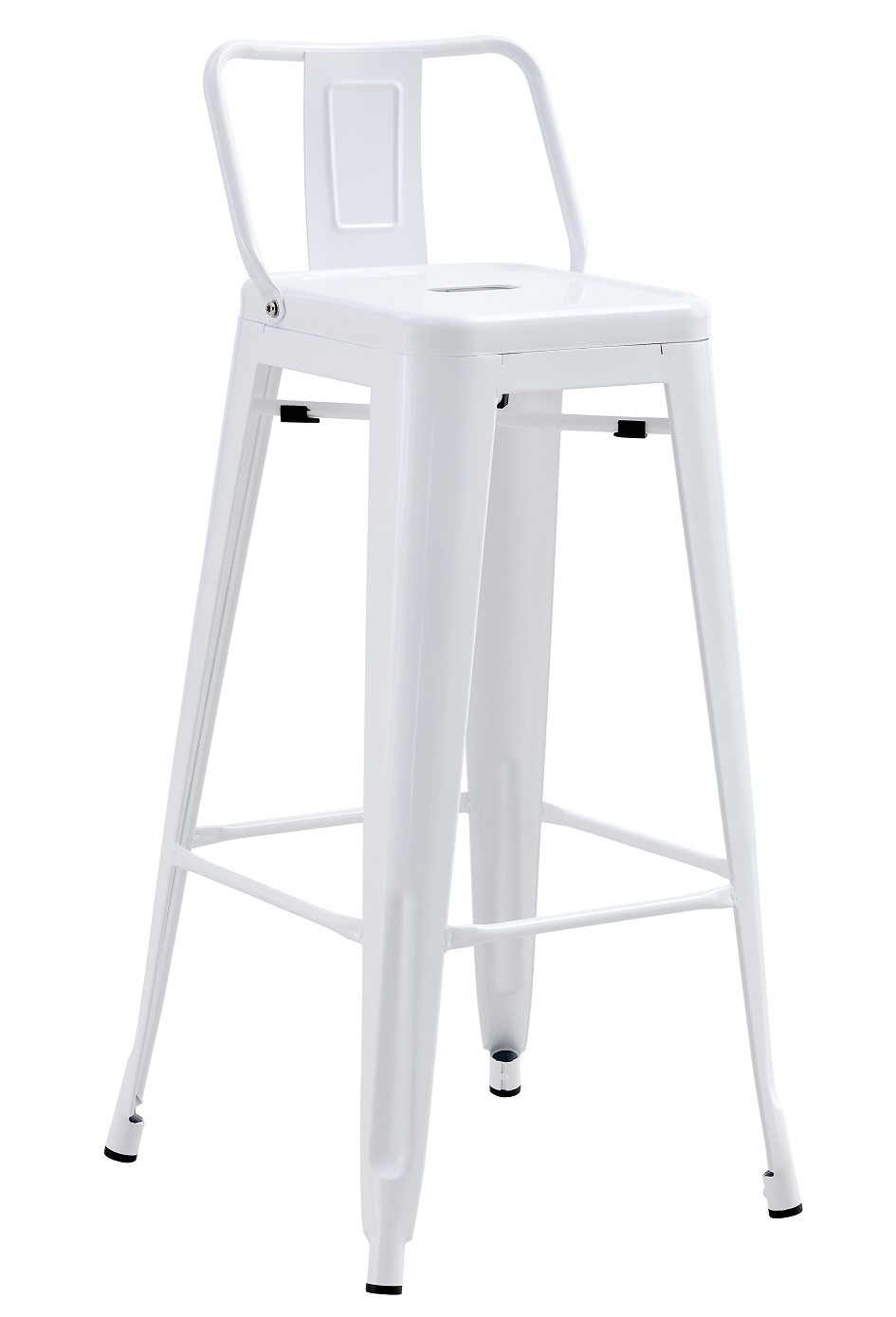 Taburete TOL R1 EK, apilable, acero, blanco