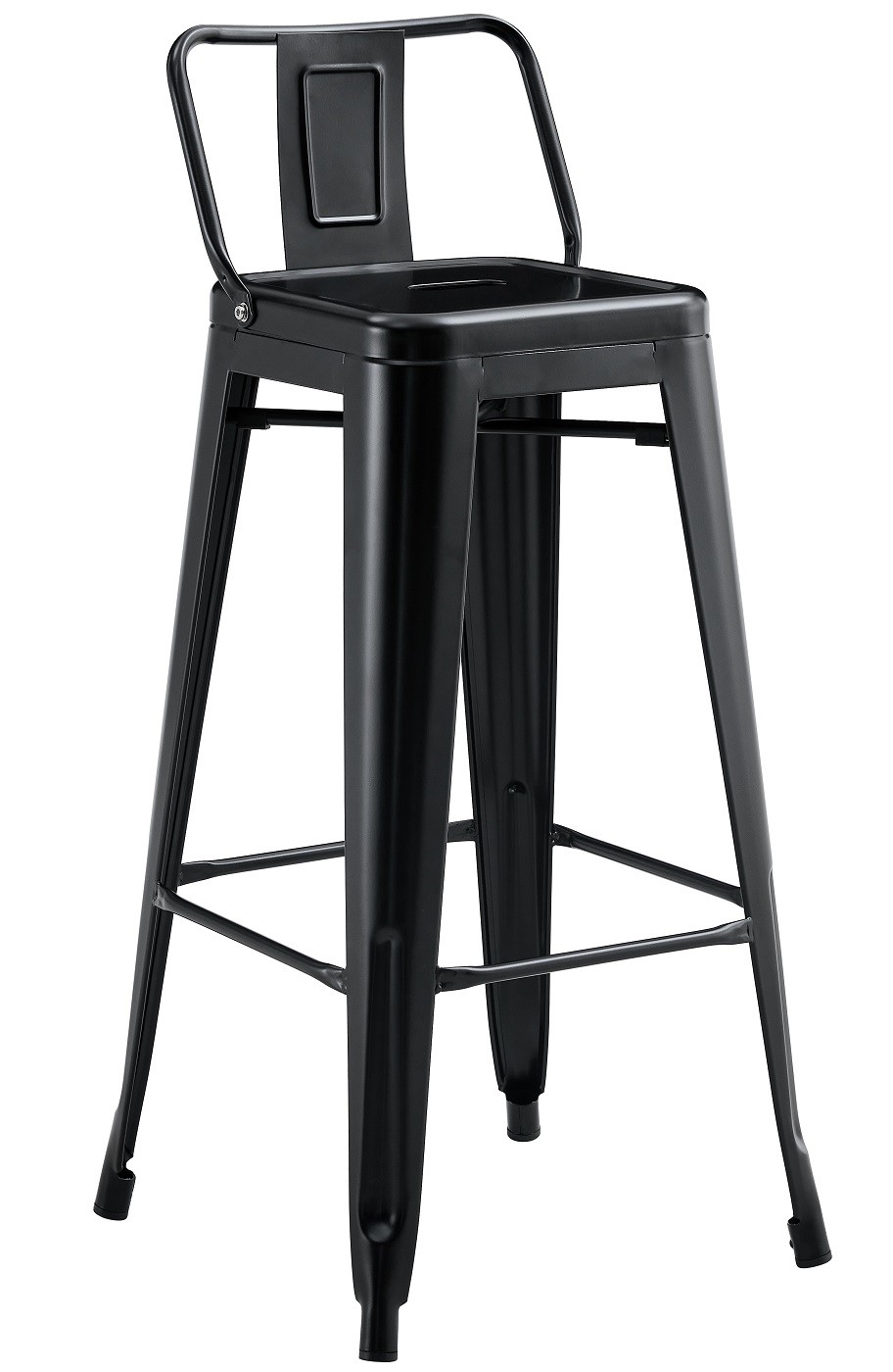Taburete TOL R1 EK, apilable, acero, negro