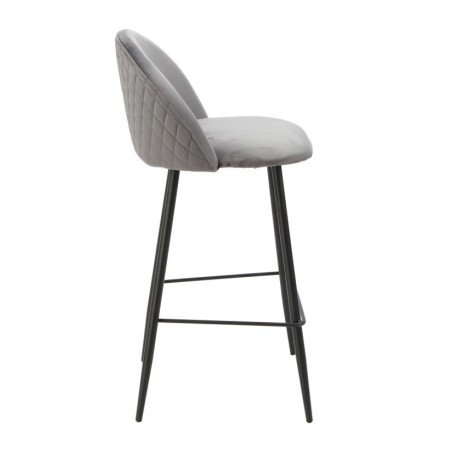 Taburete MAGDA NEW, metal, tapizado velvet gris
