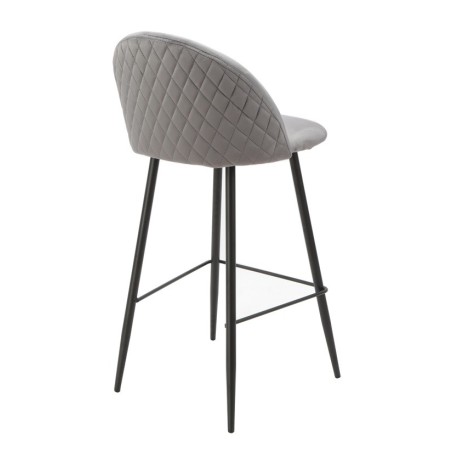 Taburete MAGDA NEW, metal, tapizado velvet gris-0